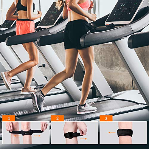 CAMBIVO 2 Pack Patella Tendon Knee Straps, Knee Brace for Women & Men with Extra Straps, Patella Bands for Pain Relief, Osgood Schlatter, Jumper’s Knee, Tendonitis, Running, Basketball, Volleyball - color: Lake Blue