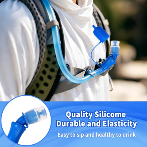 Hydration Bladder Bite Valve Replacement Mouthpiece Fit for Any Water Backpack and Most Brands, with Manual Switch Valve - color: 2 Pack 45 degree blue-A