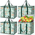 BALEINE Insulated Reusable Grocery Bags with Zippered Top, Large Cooler Bag - color: Spring Stroll, size: 4 Pack