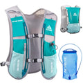 Azarxis Running Water Bottles Flask BPA Free Leakproof Hydration Vest Packs Waist Belt Replacement for Triathlon Marathon Hiking Cycling Climbing Runner - color: #4 Mint Blue (5L) with a 1.5L Hydration Bladder