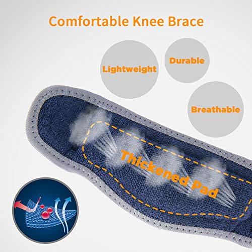 IPOW 2 Pack Thickened Pad & Wide Patella Knee Strap, Pain Relief Patellar Tendon Support, Adjustable Brace Band for Basketball, Running, Jumpers Knee, Volleyball, Tendonitis, Arthritis - color: Grey- Thick EVA