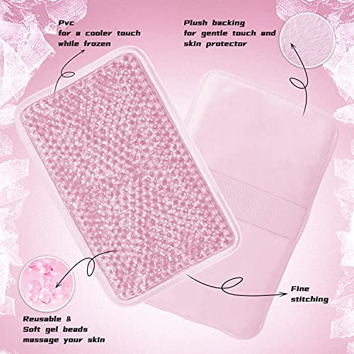 Gel Ice Pack for Injuries Ice Bag with Strap-1 Pack Reusable Hot Cold Pack - color: Pink-1 Pack