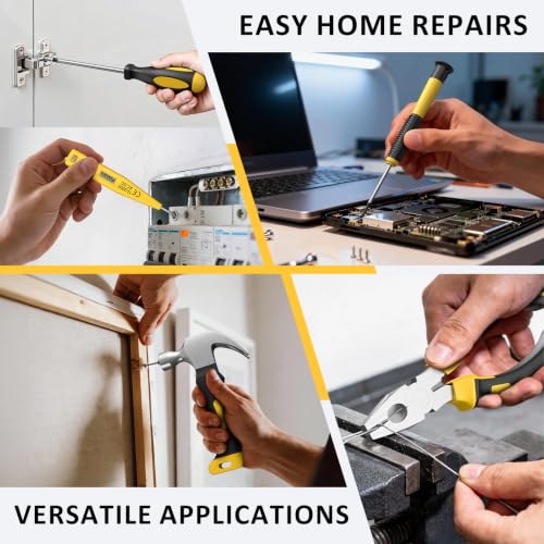 Sundpey 170 Pcs Portable Basic Home Tool Kit Set with 21V Cordless Drill