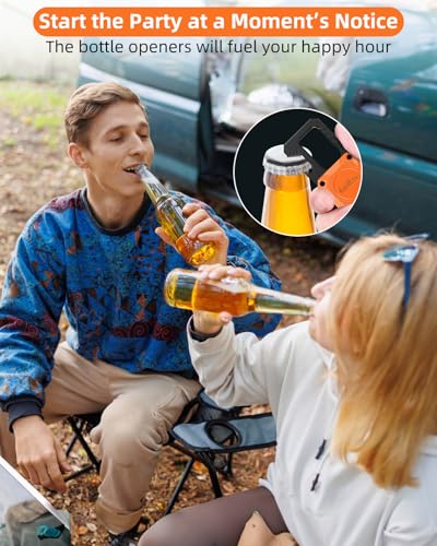 ExtreLife Keychain, Works with Apple Find My, Bottle Opener, Carabiner Car Key Chains with Gps Tracker - color: Sunset Orange