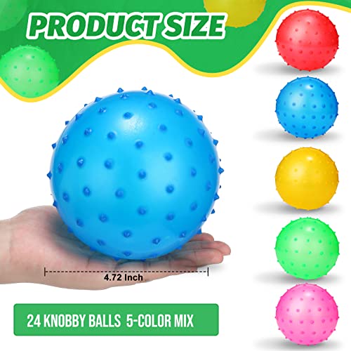 Jerify Knobby Balls Spiky Sensory Bouncy Balls Bulk - color: Multicolor