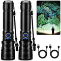 Flashlight Rechargeable 99,000 High Lumen, 2 Pack Super Bright Rechargeable Flashlights for Home, 15H Long Life LED Flash Light with 5 Light Modes, IPX7 Waterproof for Outdoor, Camping, Hiking