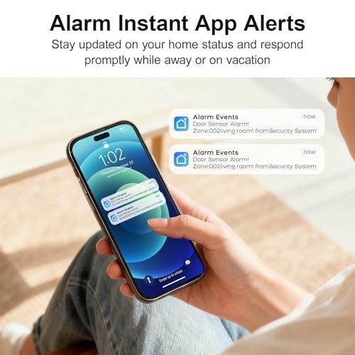 Alarm System for Home Security 24Pcs WiFi+GSM/4G Home Alarm System - color: Gray & White