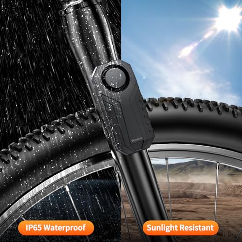 WSDCAM Wireless Bike Alarm with Remote, Rechargeable 113dB Loud Bicycle Alarm System Anti Theft, IP65 Waterproof, Bike Alarms for E-Bikes, Motorcycles, Scooter, Outdoor Riding and Cycling Safety - size: Lithium Rechargeable