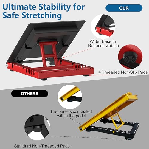 Adjustable Steel Slant Board for Calf Stretching, 5 Angles, 650 lb - color: Red+black