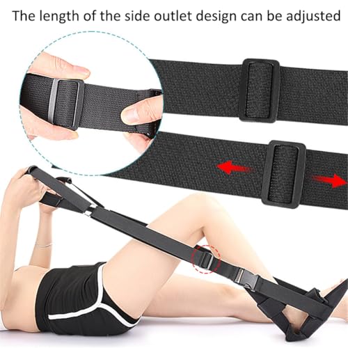 Foot and Calf Stretcher, Adjustable Stretch Band for Plantar Fasciitis Achilles Tendonitis Heel Spurs Foot Drop, Leg Stretching Band Hamstring Stretch Strap for Muscle Strength Flexibility Training