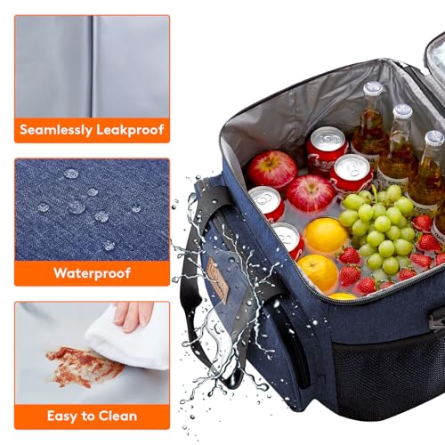 Lifewit Insulated Lunch Box for Men, Lunch Bag Cooler Women, 48-Can 33L - color: Dark Blue, size: Mega (33L)