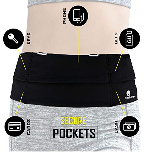 Universal One Size Waist Pack, Black, Water Resistant, Secure Pockets, Comfortable Design
