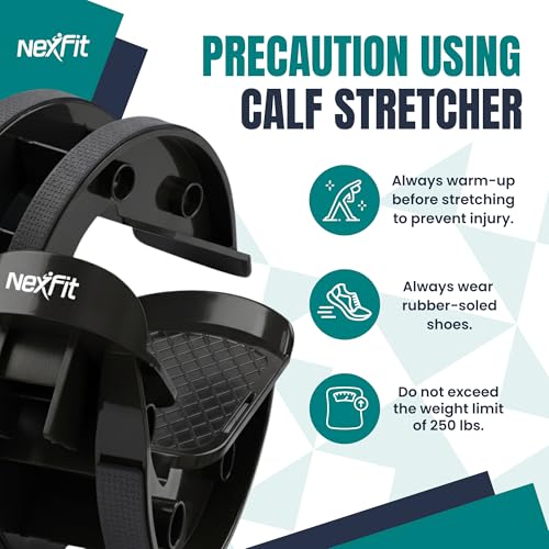 Foot & Calf Stretcher – Premium Stretcher for Plantar Fasciitis, Achilles Tendonitis Relief – Foot Rocker with Durable, Slip-Resistant Design - Stretch Guide for Effective Leg Flexibility - color: Black