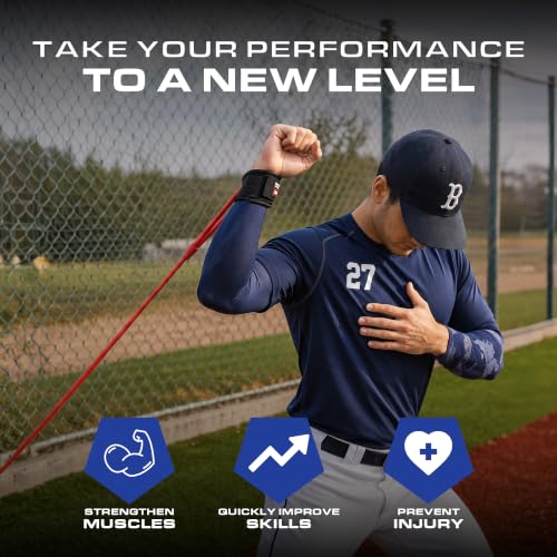 Bucwild Sports Baseball Resistance Bands - Pitching Bands for Youth & Adult - color: Red Band (Ages 13 & Up)