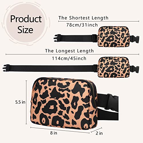 VOROLO Fanny Pack Women And Men Black+Leopard Yellow - color: Black+Leopard Yellow