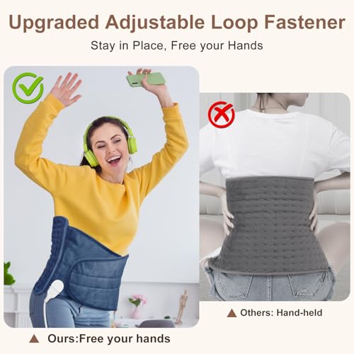 IGXHAVIZ Electric Heating Pad with Adjustable Belt - color: Blue