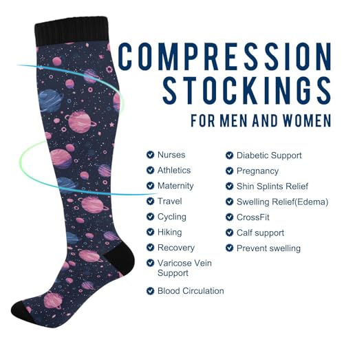 Wusikd Cute Penguin Compression Socks for Women and Men Circulation Long Socks for Athletic Running 1 - color: Multi 25