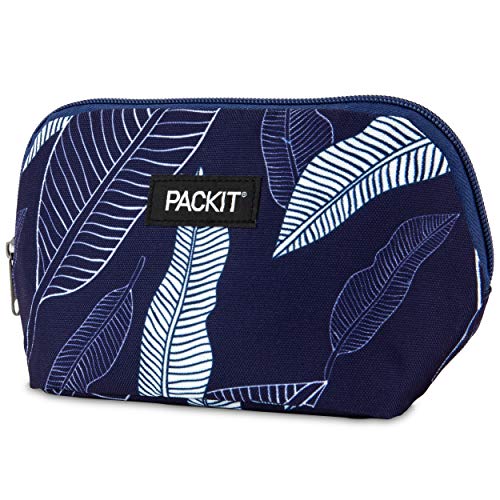 PackIt Freezable Snack Bag, Navy Leaves - color: Navy Leaves