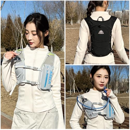 JEELAD Hydration Backpack Lightweight Vest for Hiking Trail Running Gear Cycling Marathon for Women Men - color: B - Grey (7L) - only Vest