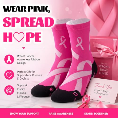 NIcool Cycling Socks For Men, 1/3 Pairs Bright Seamless Compression Running Crew Socks Youth Cushioned Tennis Quarter Socks - color: 1 Pair Hot Pink