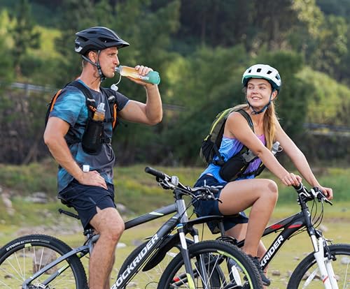 MARCHWAY Soft Flask Collapsible Water Bottle with Wide Mouth, 300ml/500ml - color: Orange Green, size: 500 ml/17 oz