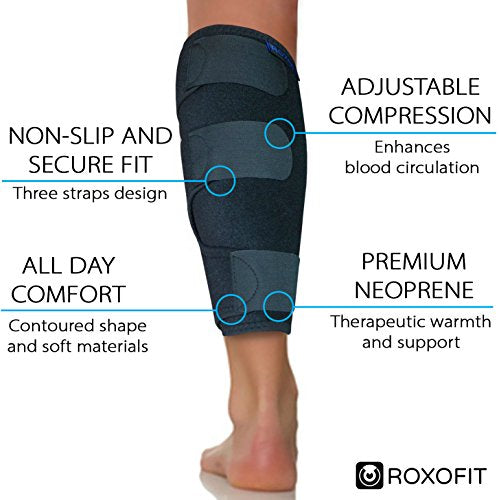Calf Brace for Torn Calf Muscle and Shin Splint Relief - Shin Splint Brace - Compression Sleeves for Women Calf Compression Sleeve Men, Shin Splint Compression Sleeve, Compression Calf Sleeve Women, Calf Compression Sleeve Women, Calf Sleeves for Men, Com