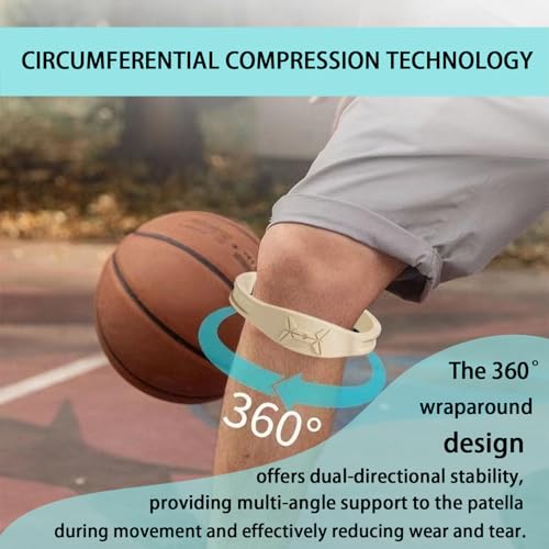 2 Pack Patella with Knee Pads for Patella Tendon Pain Relief - Knee Brace for Tendonitis Jumping Line Running Sports Basketball Men Women Knee with Patella Support (White) (Beige-s)