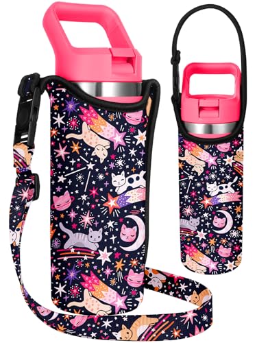 Miss Adola Kids Water Bottle Carrier, 14-20 Oz, Star Cats - color: Star Cats, size: Fits for 14-20 oz