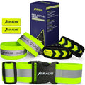 Auralys® 4 in 1 Reflective Running Gear, Adjustable Belt, Arm Bands, Ankle Straps & Bike Stickers for Night Visibility, Safety Gear, Reflective Tape Straps for Clothing, Night Dog Walking, Cycling
