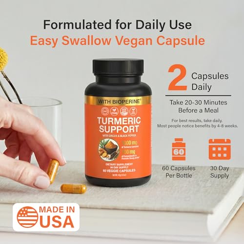 Sleeve Stars Patella Knee Strap and Turmeric Curcumin Supplement Bundle Patellar Tendon Support Knee Brace for Running Sports Arthritis Knee Pain Relief Osgood Schlatter Runner’s Knee Joint Support Mo