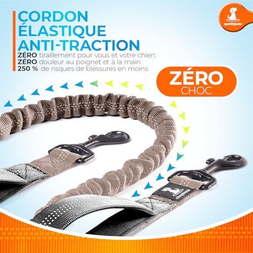 SparklyPets Hands Free Dog Leash, Medium & Large Breeds (Brown,1 Dog) - color: Brown, size: 1 dog M/L