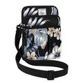 KAMO Multifunction Phone Bag One Shoulder Phone Waist Bag Diagonal Cross Bag Smart Phone Case Outdoor Bag Triple Zip Hipster Crossbody Purse for Women & Men Black-flowers - color: Black-flowers