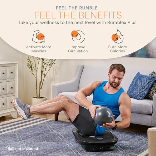 Lifepro Rumblex 4D Vibration Plate Exercise Machine with 7 Training Modes - color: Black, size: Plus