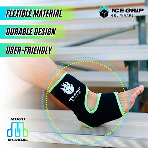 Foot Ankle Hot & Cold Ice Wrap Post Surgery Compression Reusable Gel Pack for Injury Flexible for Inflamation, Post-Surgery, Ankle, Foot, Soccer, Basketball, Recovery Relief Therapy