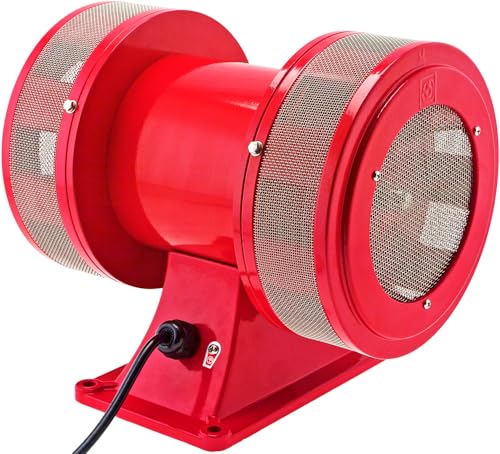 Vixen Horns Extra Loud Air Raid Siren, Industrial Alarm with 120V AC Motor 128 dB, 3300 ft Range, Omnidirectional 360° Coverage | Fire/Tornado Siren Horn with Heavy-Duty Electric Motor, VXS-1488AR - size: 128 dB - Range 3300 ft - HEAVY-DUTY