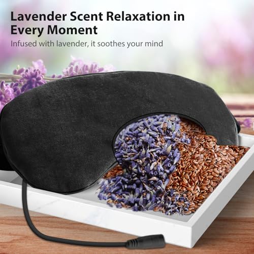 Ezona Heated Eye Mask, Warm Eye Compress Mask for Dry Eyes, Black - color: Black