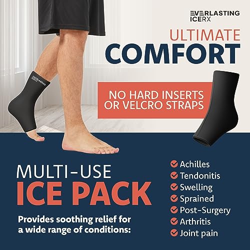 Ankle Ice Pack Wrap, Reusable Gel Cold Compression for Plantar Fasciitis - style: L-XL