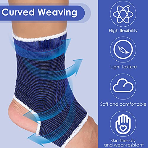 Haysandy 4 Pcs Kids Ankle Brace Support, Dark Blue, 10-15 Years - color: Dark Blue, size: 10-15 Years