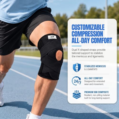 Knee Brace for Women and Men,Knee Support with Side Stabilizers-XL - size: X-Large