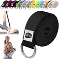 TECEUM 2 IN 1 Yoga & Mat Strap for Stretching – Cotton – 6/8/10 ft - color: Black, size: 10 ft