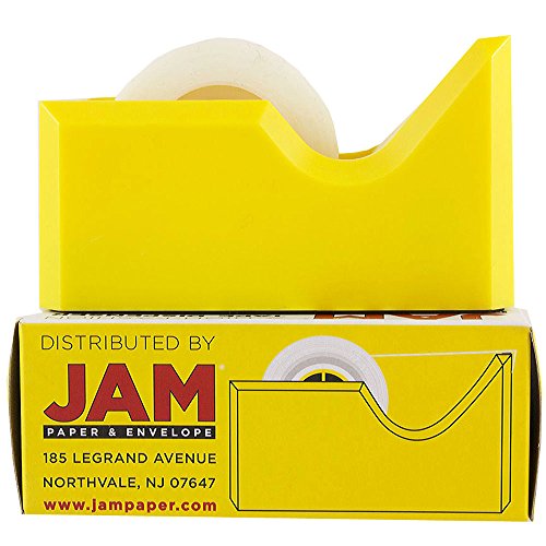 JAM PAPER Colorful Desk Tape Dispensers - Yellow - Sold Individually - color: Yellow, size: Pack of 1
