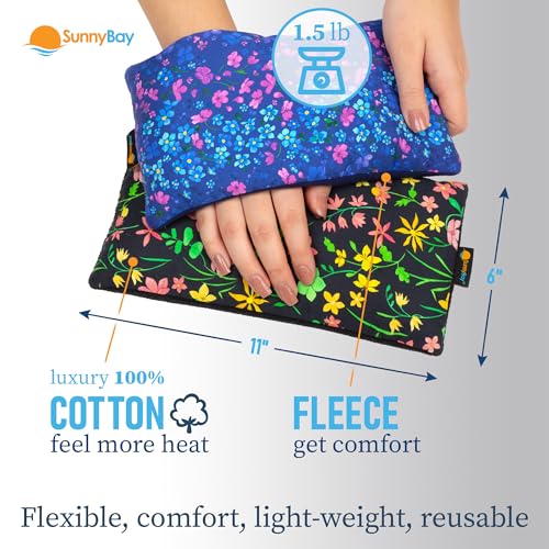 SunnyBay Heating Pad, Neck and Shoulder Wrap, 6x11 inch, Lilac - color: Lilac and Green Flowers