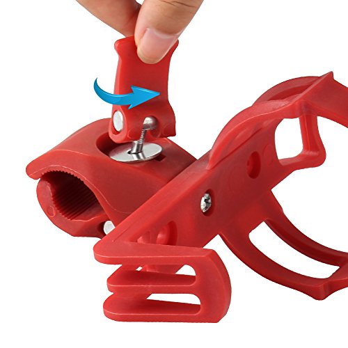 Accmor Bike Water Bottle Holders No Screws, Universal Bike Cup Holder, 360 Degree Rotatable Bike Water Bottle Cage, Water Bottle Holders for Kids Bike Adult Bike, Red - color: Red