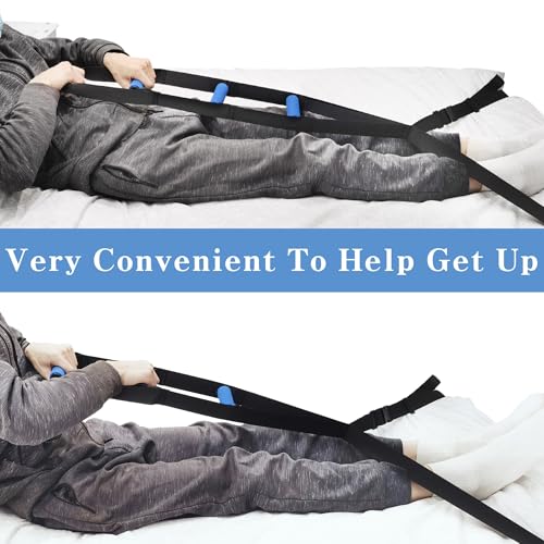 2PC Hip Replacement Kit After Surgery, Recovery Kit for Seniors with 42 Inch Leg Lifter Strap, Bed Ladder Assist(160"Bed Ladder Assist Leg Lifter)