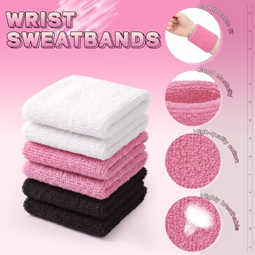 WILLBOND Wrist Sweatbands - color: Black,White ,Light Pink