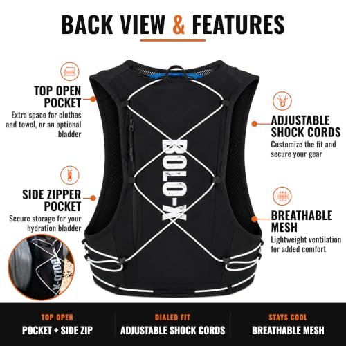 BOLO-X No-Bounce Running Vest with Water Bladder for Men & Women