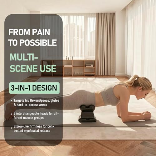 SBT Psoas Release Tool, 3-in-1 Manual Deep Tissue Trigger Point Massager Myofascial Release for Hip Flexor & Lower Back, Portable, Night Black