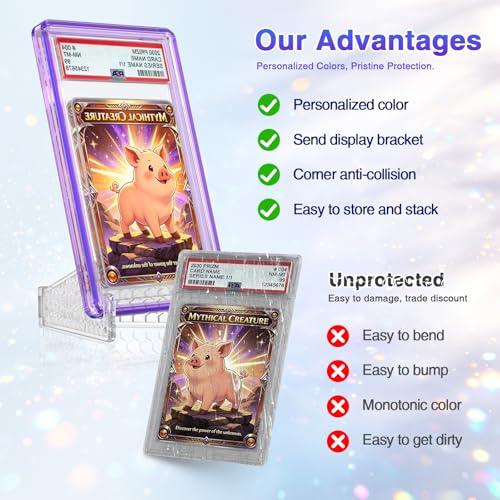 For PSA Graded Card Slab Protector Case Purple - color: Purple