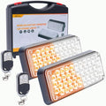 Amber/White Magnetic Flashing Strobe Lights/w Controller, 2-Pcs - color: 2pcs Amber/White