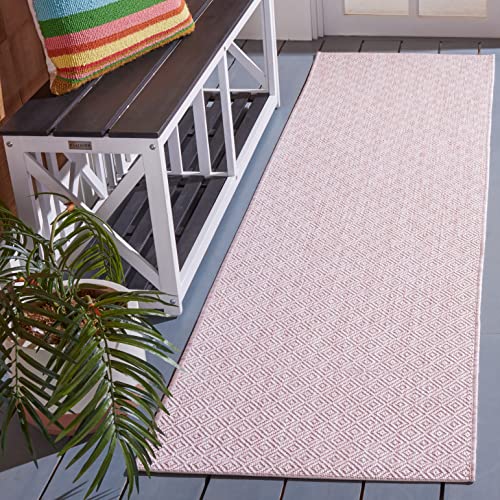 SAFAVIEH Courtyard Outdoor Runner Rug 2'3"x8', Soft Pink CY8520-56222 - color: Soft Pink, size: 2'3" x 8' (Runner)
